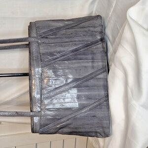 Eel skin Shoulder Bag Gray excellent condition 13"x 8"